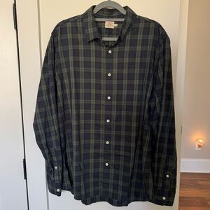 Faherty Blackwatch Plaid Men's Buttondown Size XL Long Sleeve Tencel Business